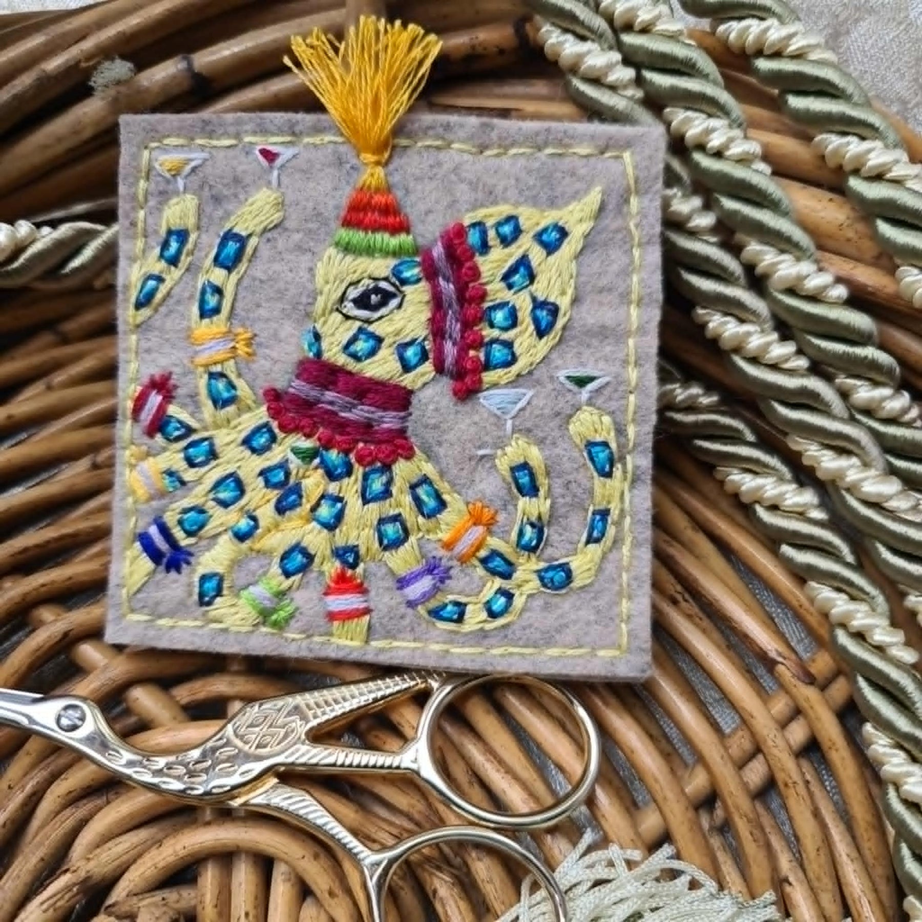 Octopus textile  whimsical wall art