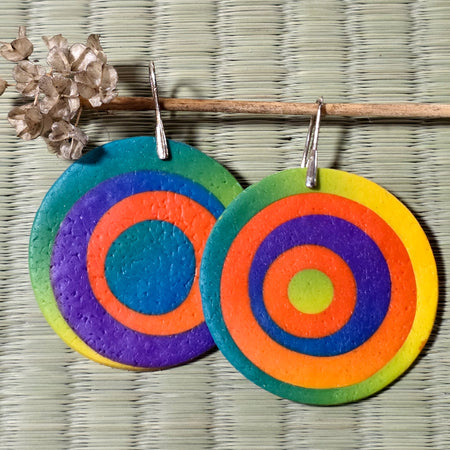 Round circle dangle earrings