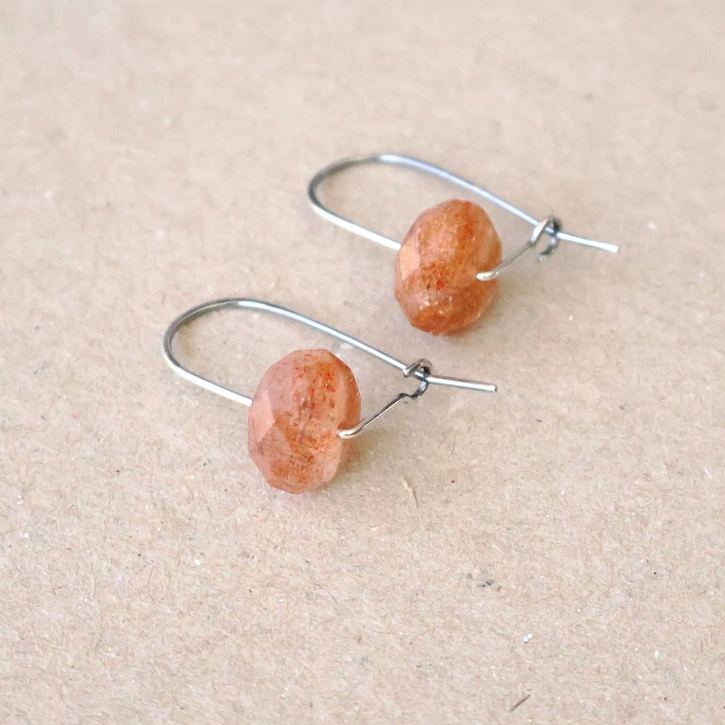 Sunstone Earrings - Handcrafted with Australian Made Sterling Silver