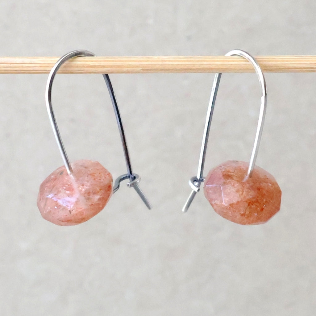Sunstone Earrings - Handcrafted with Australian Made Sterling Silver