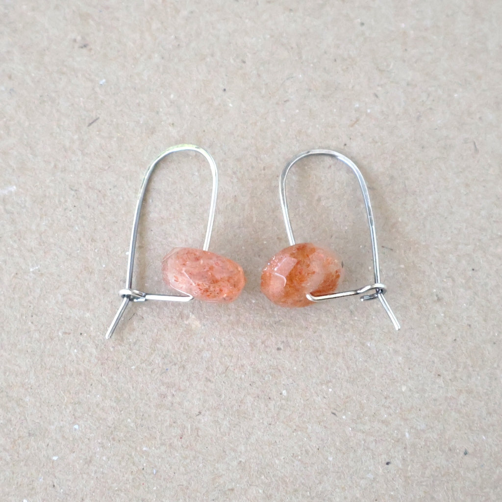 Sunstone Earrings - Handcrafted with Australian Made Sterling Silver