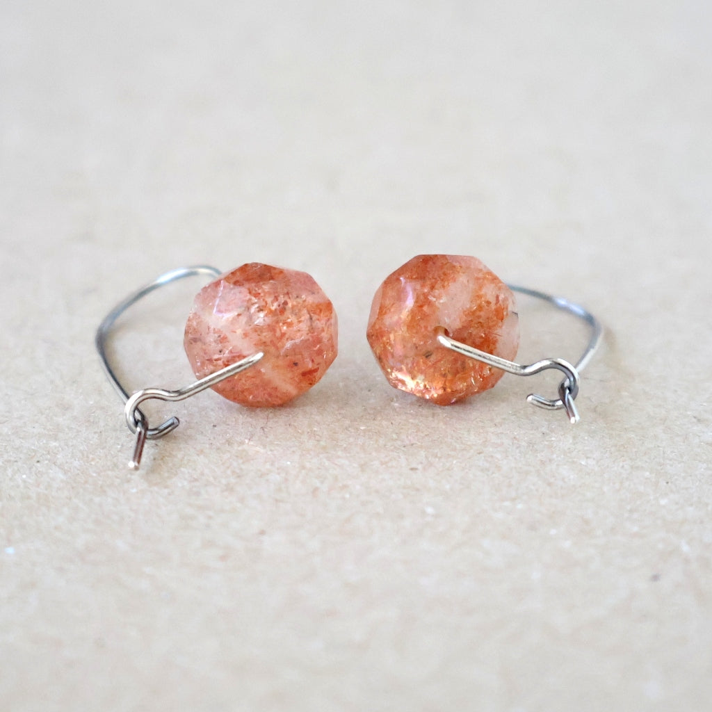 Sunstone Earrings - Handcrafted with Australian Made Sterling Silver