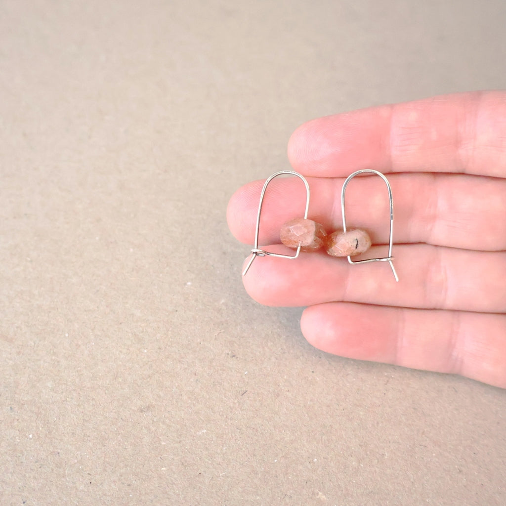 Sunstone Earrings - Handcrafted with Australian Made Sterling Silver