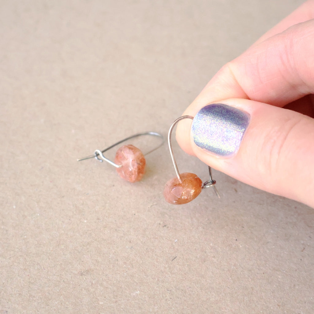 Sunstone Earrings - Handcrafted with Australian Made Sterling Silver