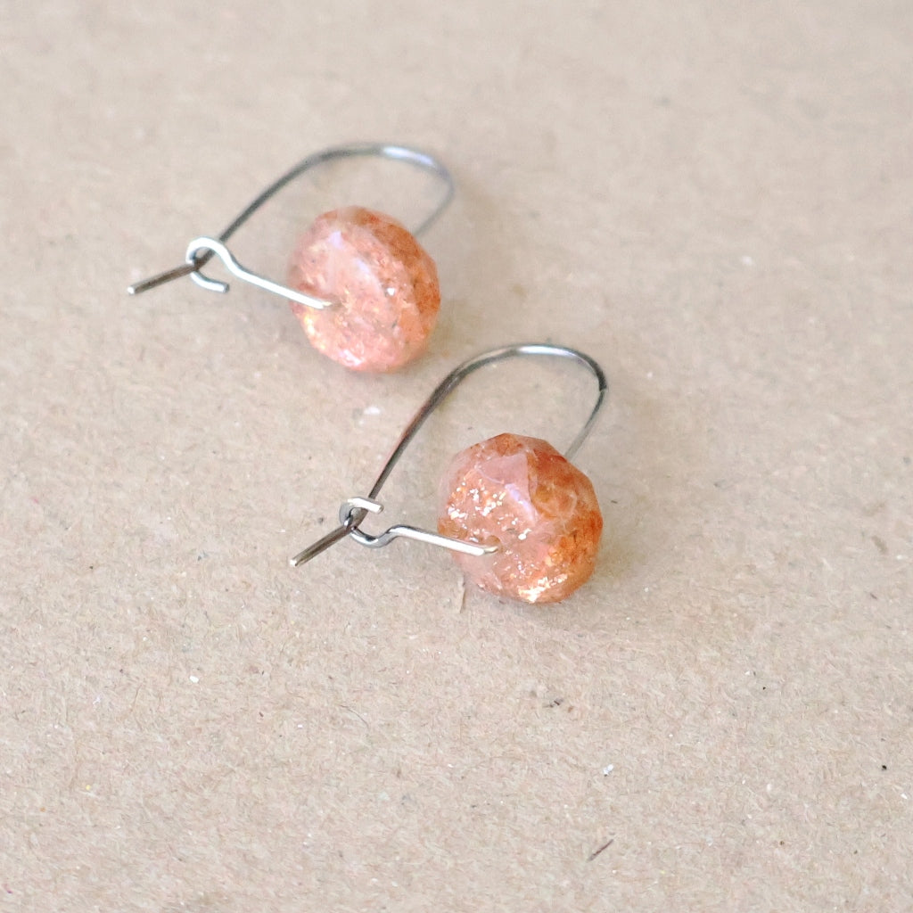 Sunstone Earrings - Handcrafted with Australian Made Sterling Silver