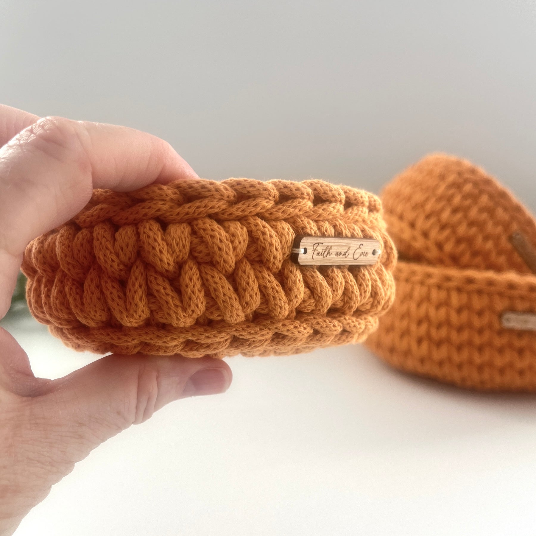 Mini basket - crocheted - colour Orange