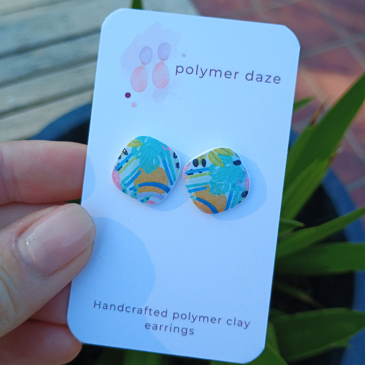 Colourful leopard stud earring