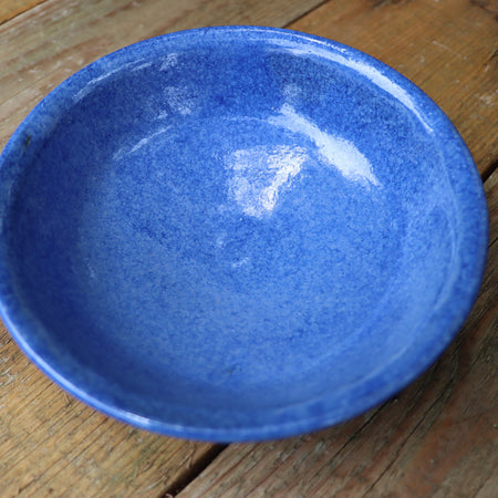 Speckled Blue Stoneware Bowl: High Fired Ceramic