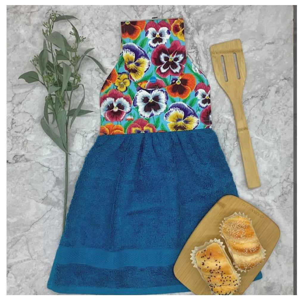 Garden flowers (2) hanging hand towel. - 4 Designs