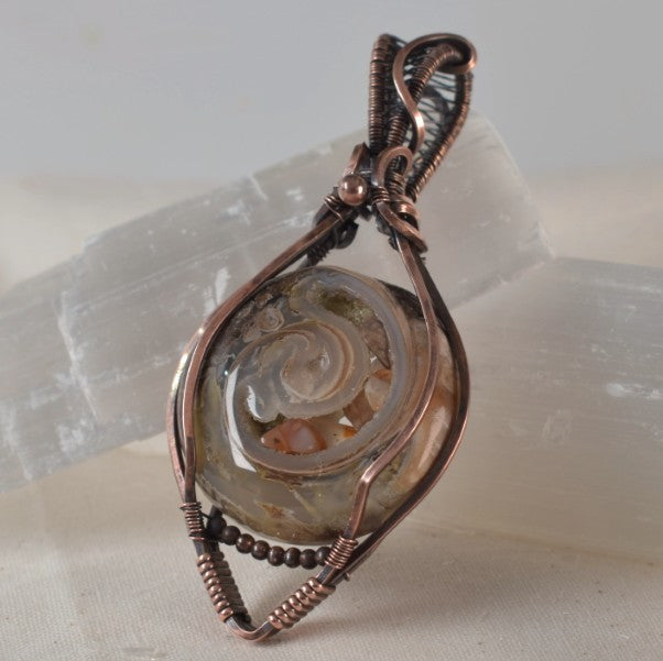 Forgotten Sea's - Natural Fossil Pendant in Antiqued Copper