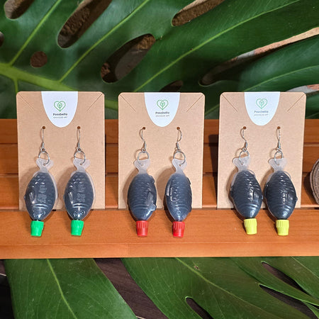 Upcycled Sushi Fish Earrings