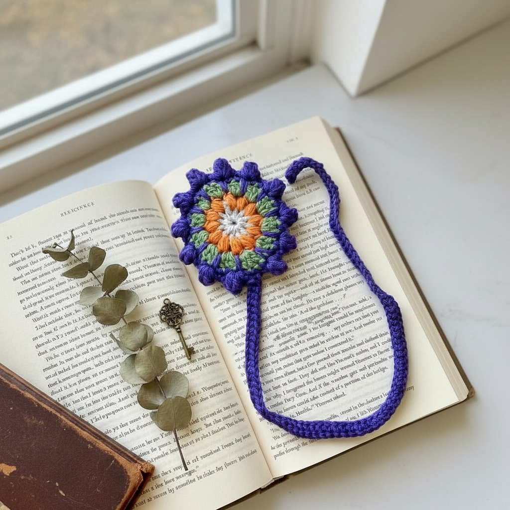 Crochet Mandala Bookmark – Handmade Boho Bookmark – Cotton Lace Book Mark – Book Lover Gift– Teacher Gift