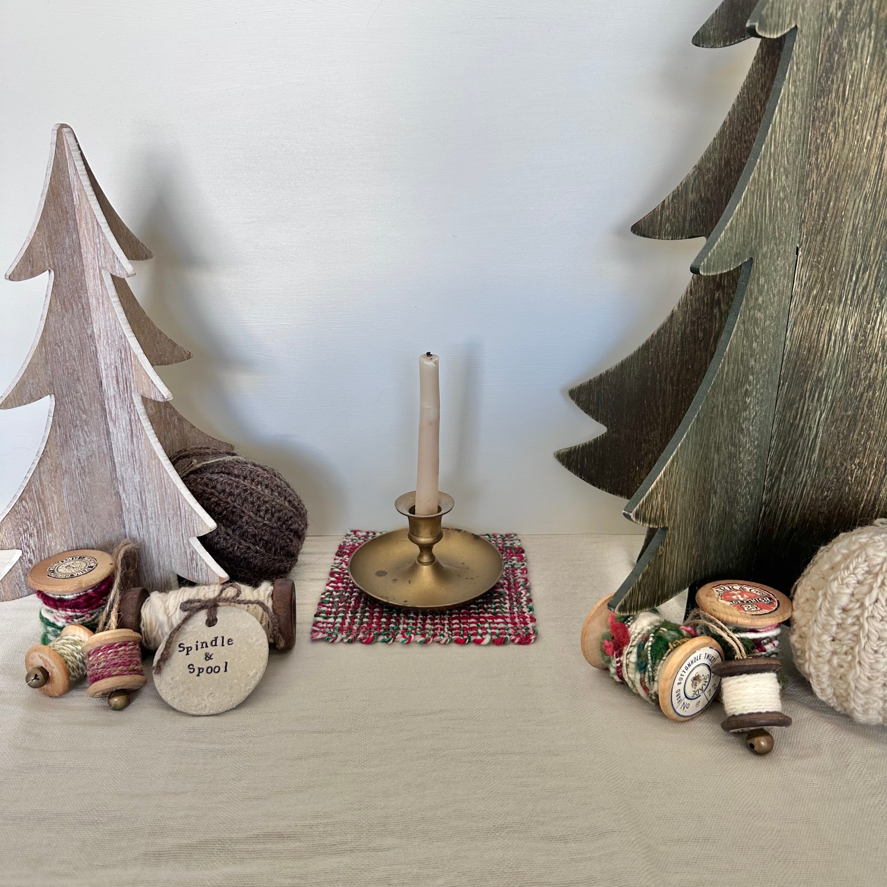 Handspun Christmas Woven Mats