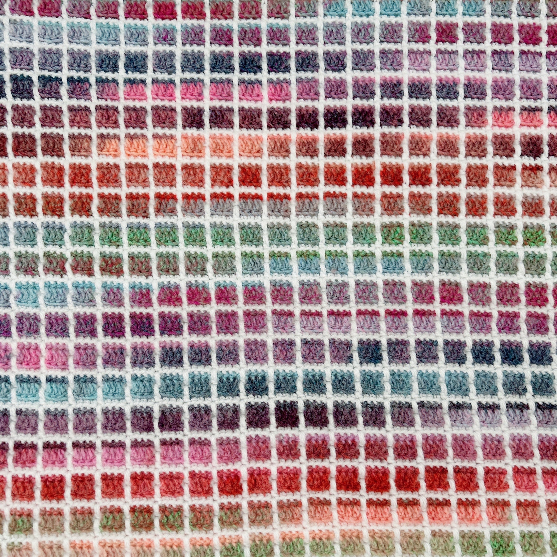 Handmade Crochet Baby Blanket, Rainbow  Lattice
