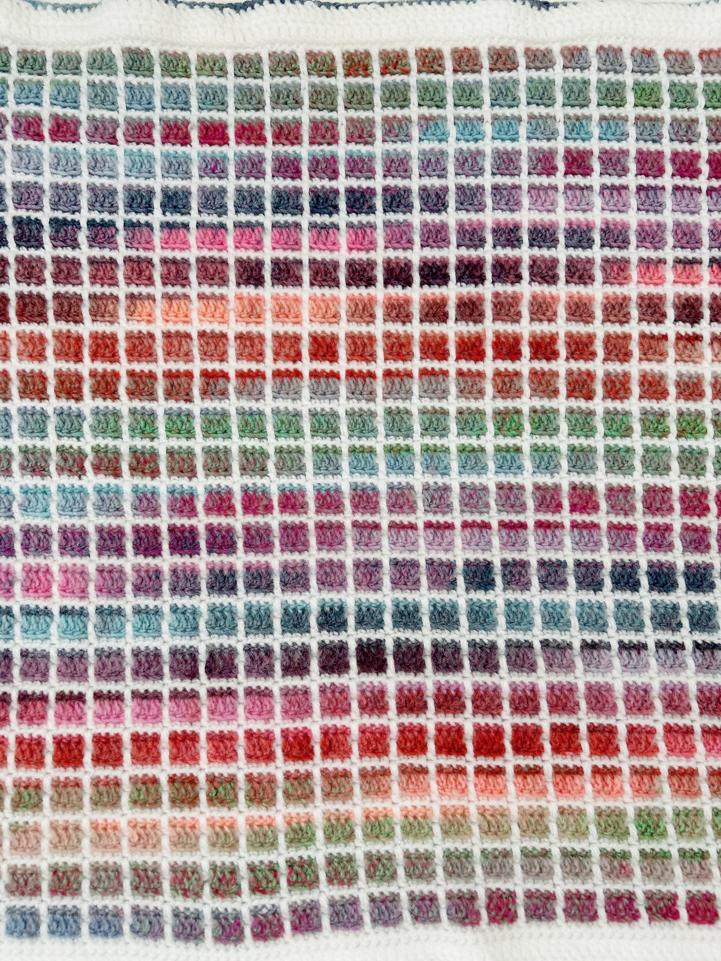 Handmade Crochet Baby Blanket, Rainbow  Lattice