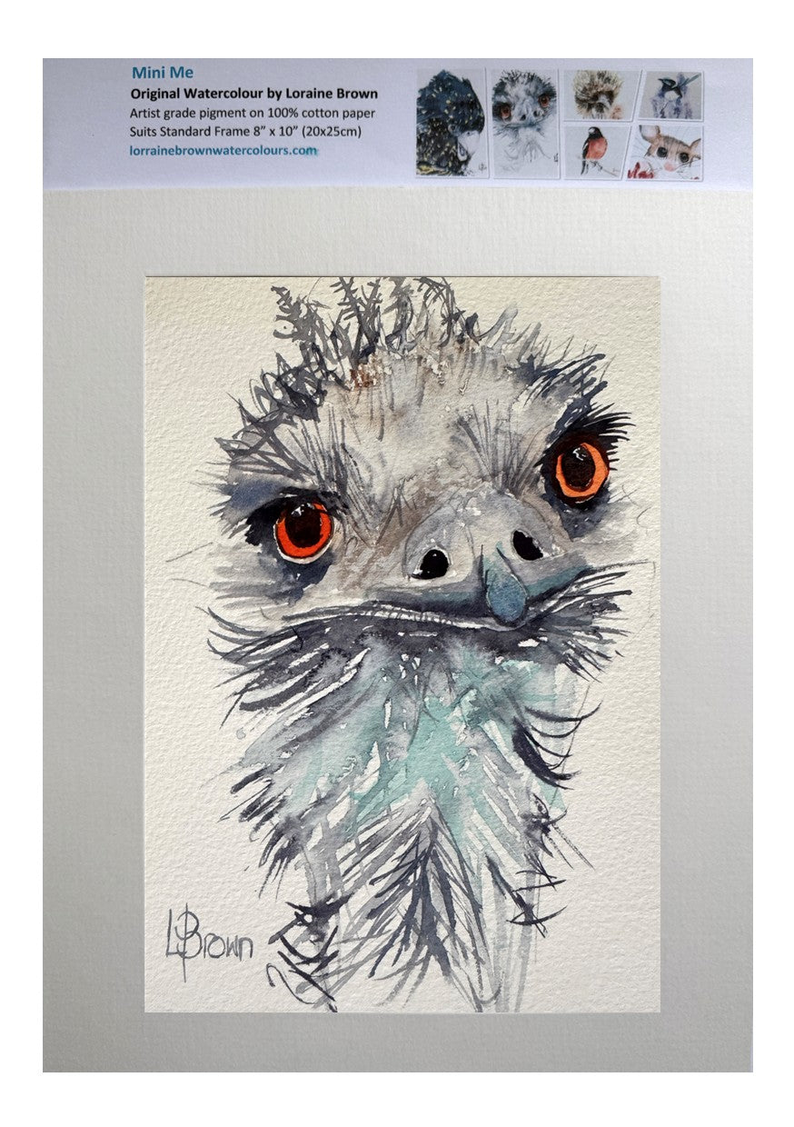 Mini Me #198 Emu Original Watercolour
