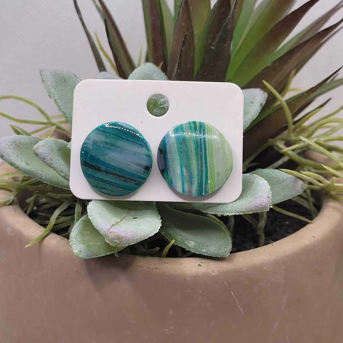 Malachite Dreams Polymer Clay Earrings
