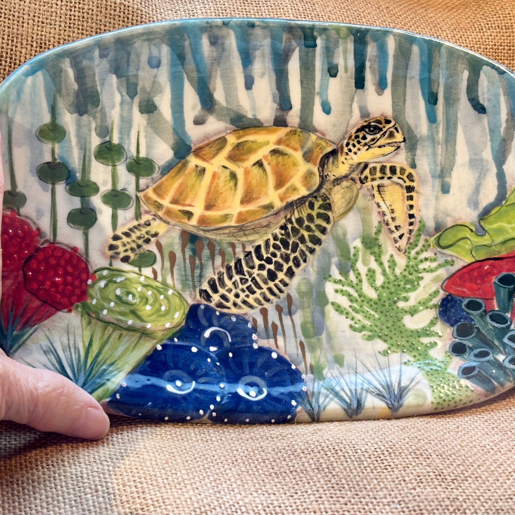 Handmade Sea Turtle Platter