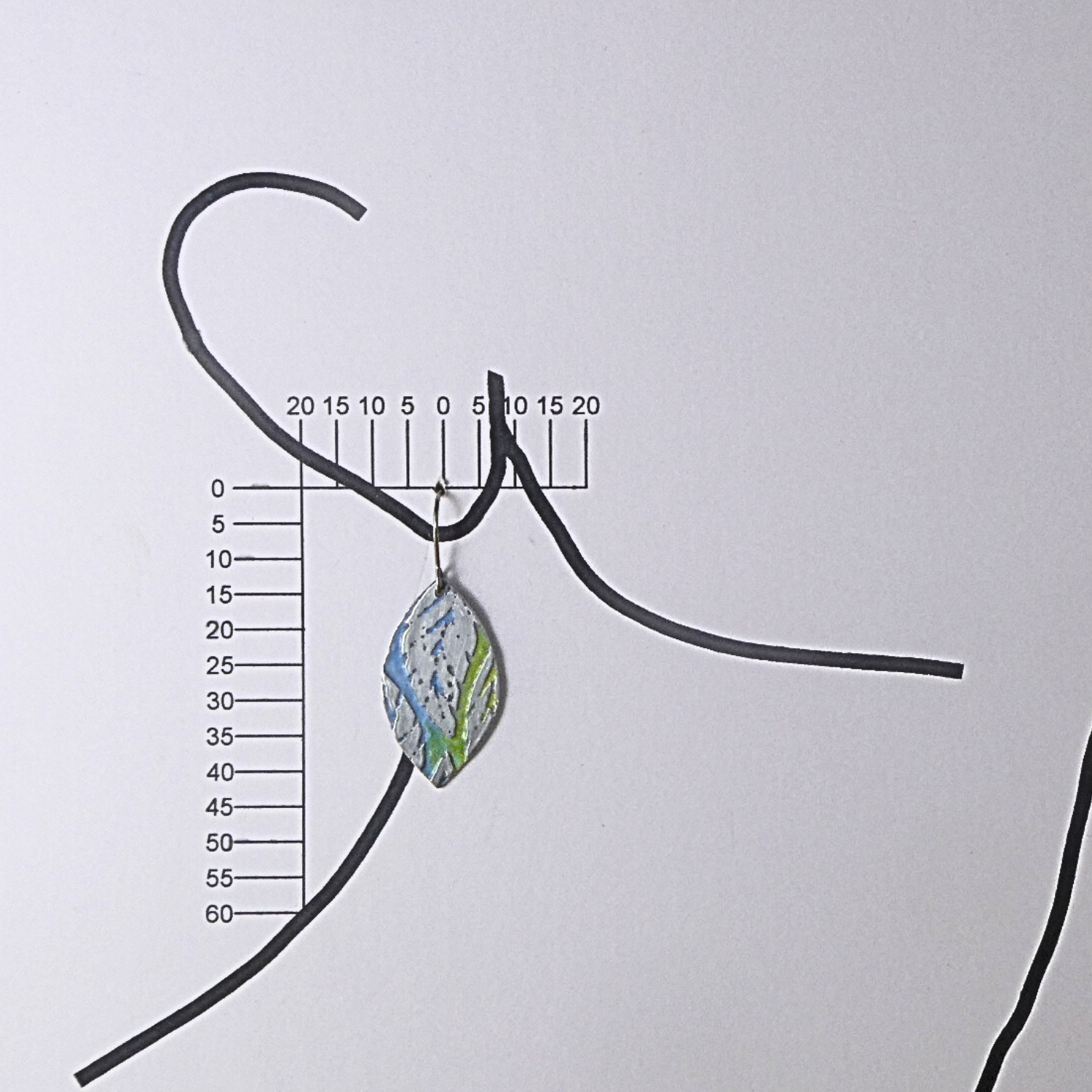 Etched and coloured aluminium earrings - Etched in Nature Collection - A240