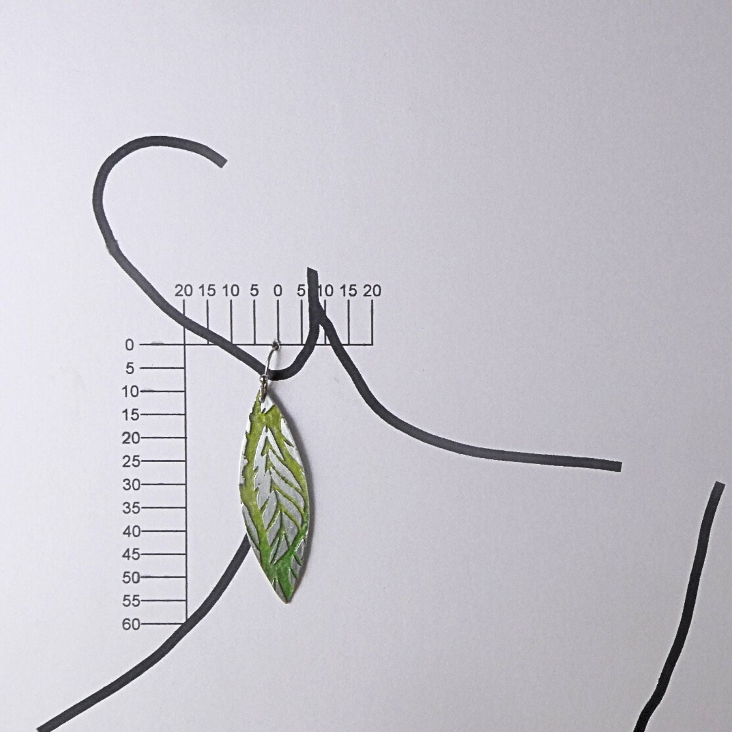 Etched and coloured aluminium earrings - Etched in Nature Collection - A240