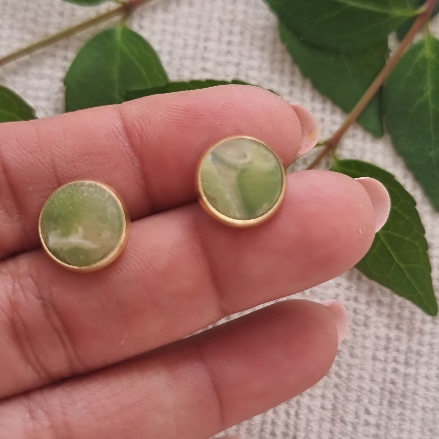 Sage Marble Studs