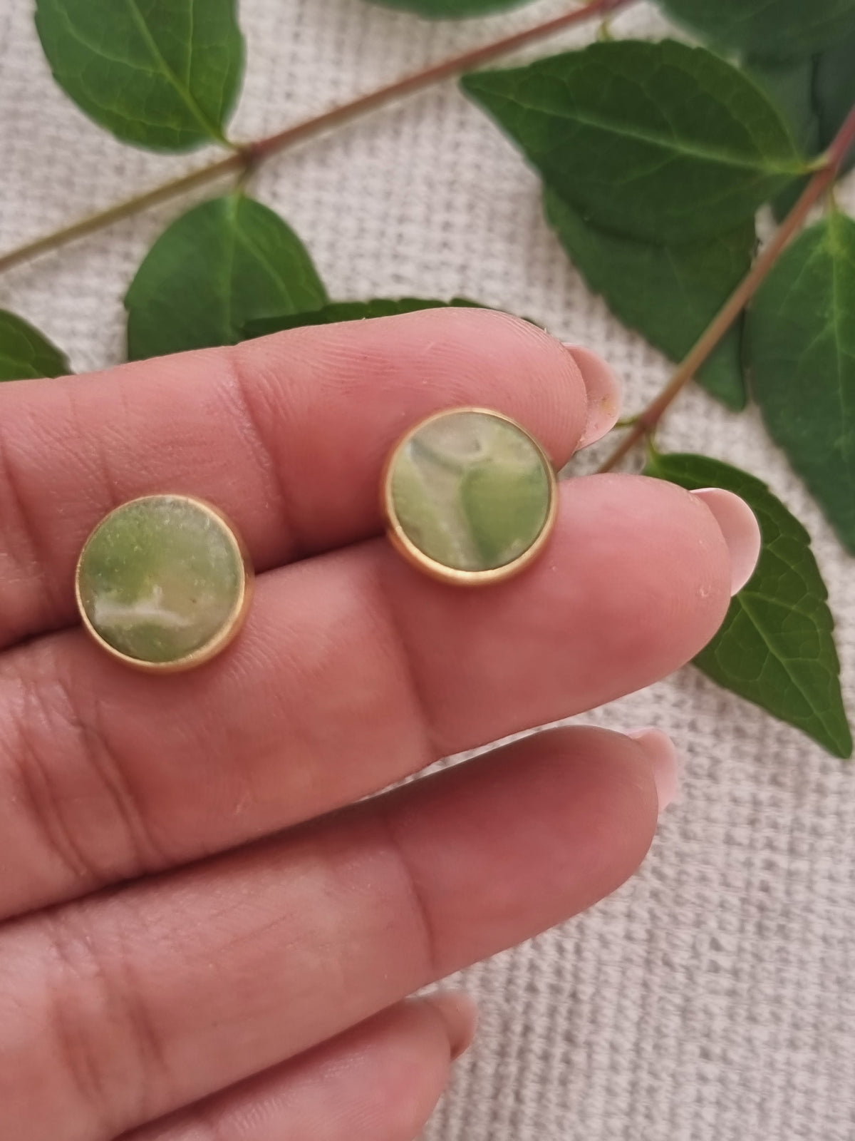 Sage Marble Studs