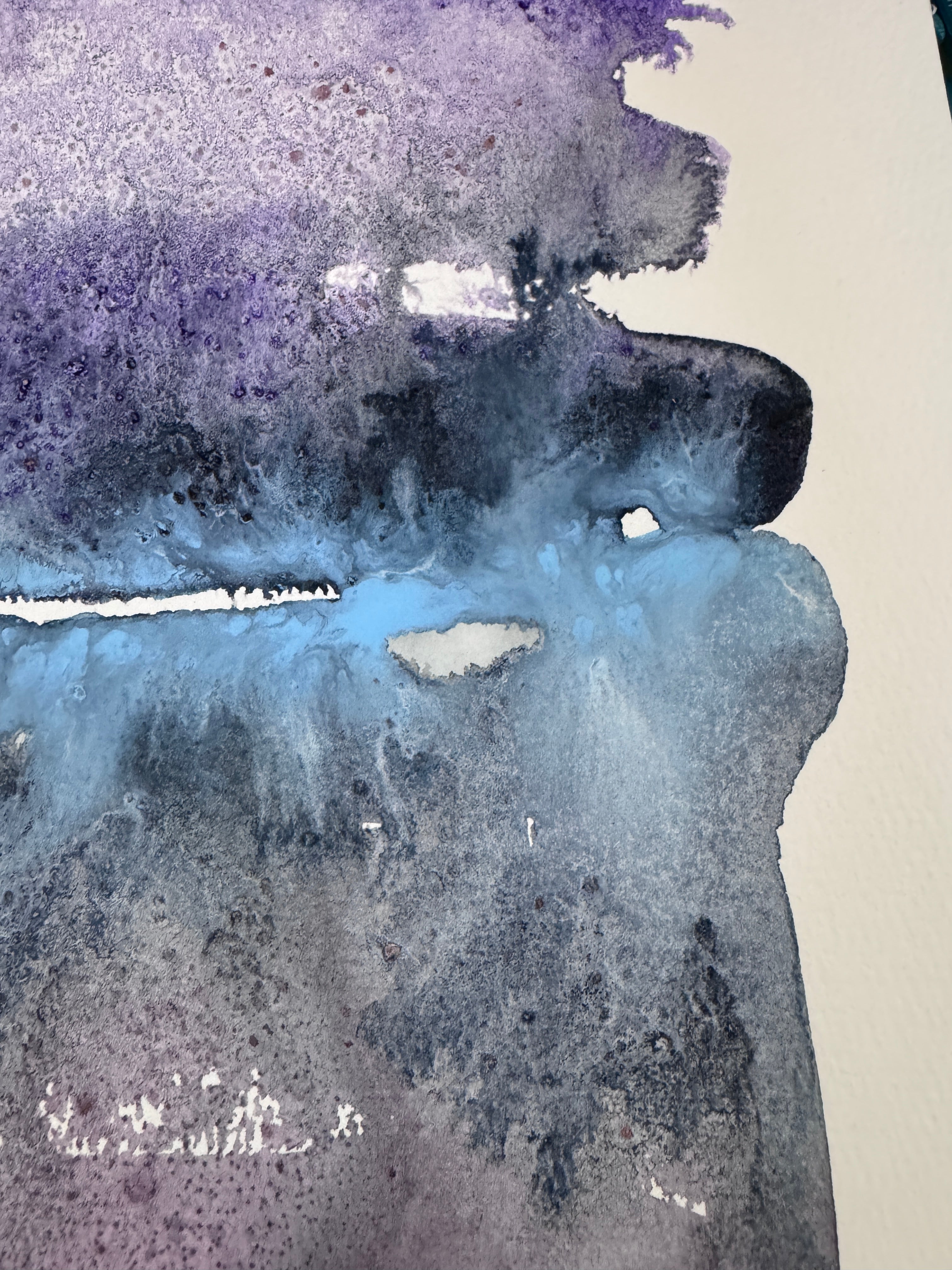 Original Abstract Watercolour - Where Evening Gathered