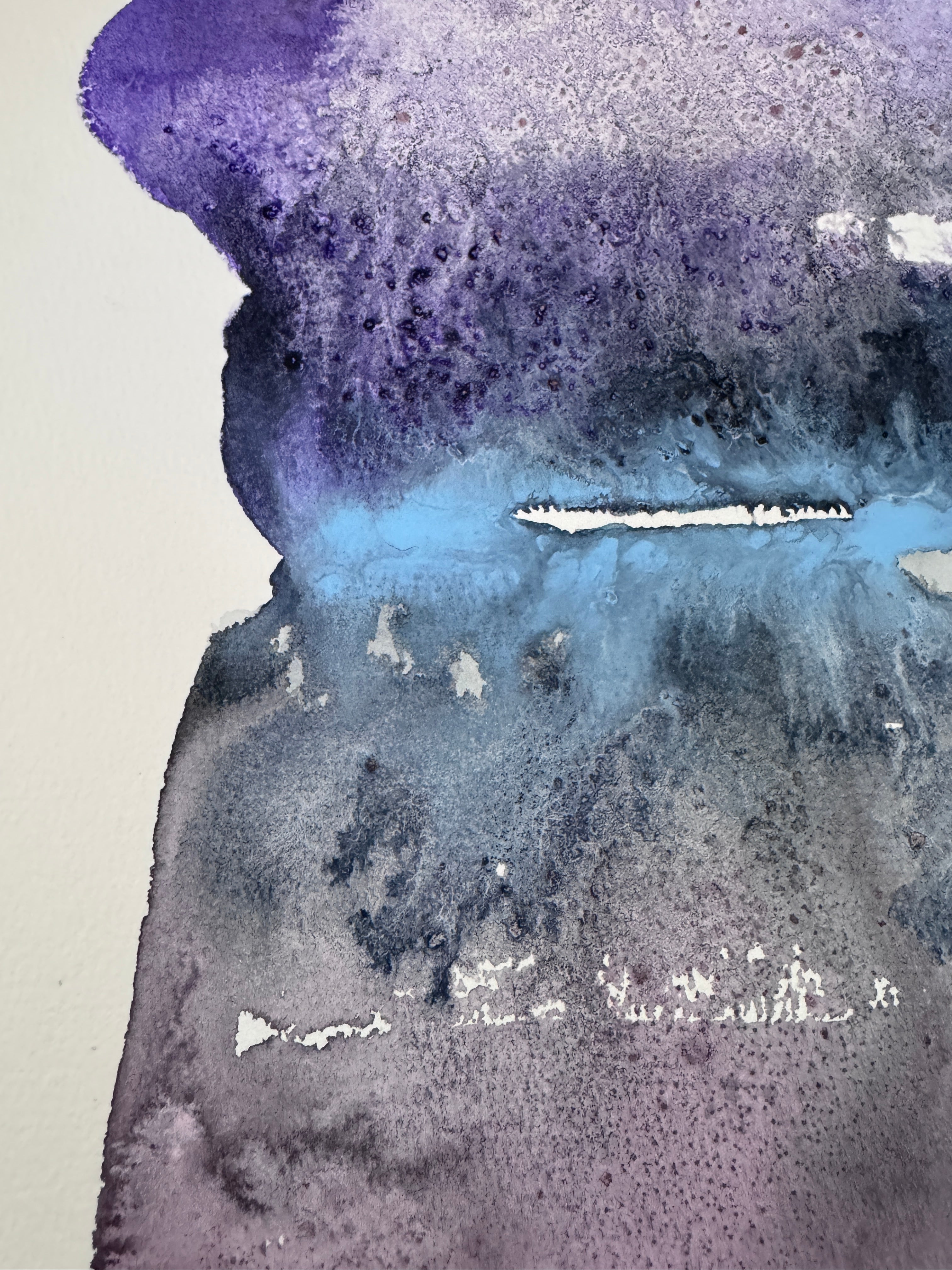 Original Abstract Watercolour - Where Evening Gathered