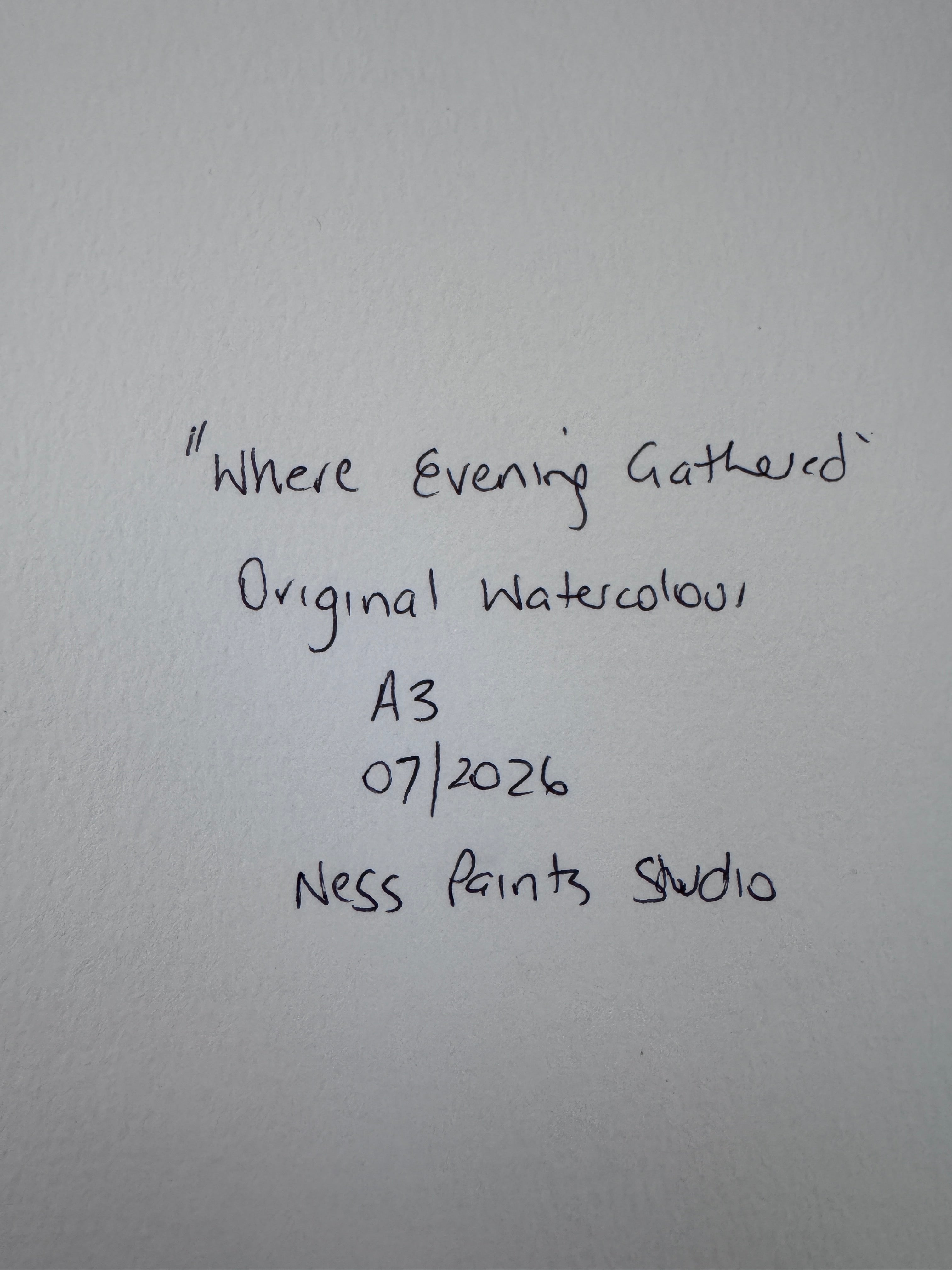 Original Abstract Watercolour - Where Evening Gathered