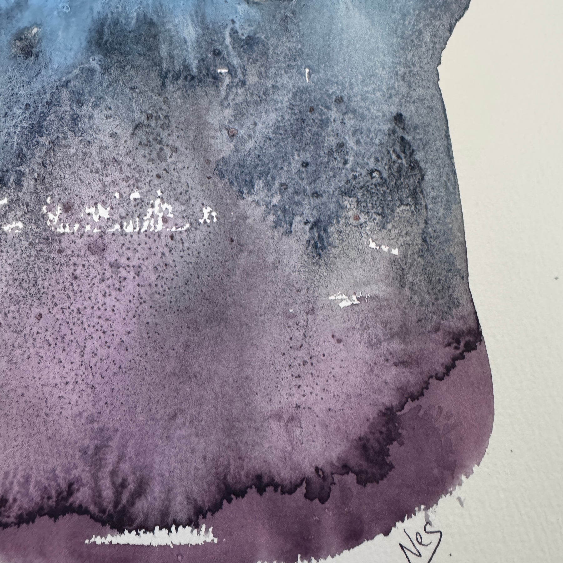 Original Abstract Watercolour - Where Evening Gathered