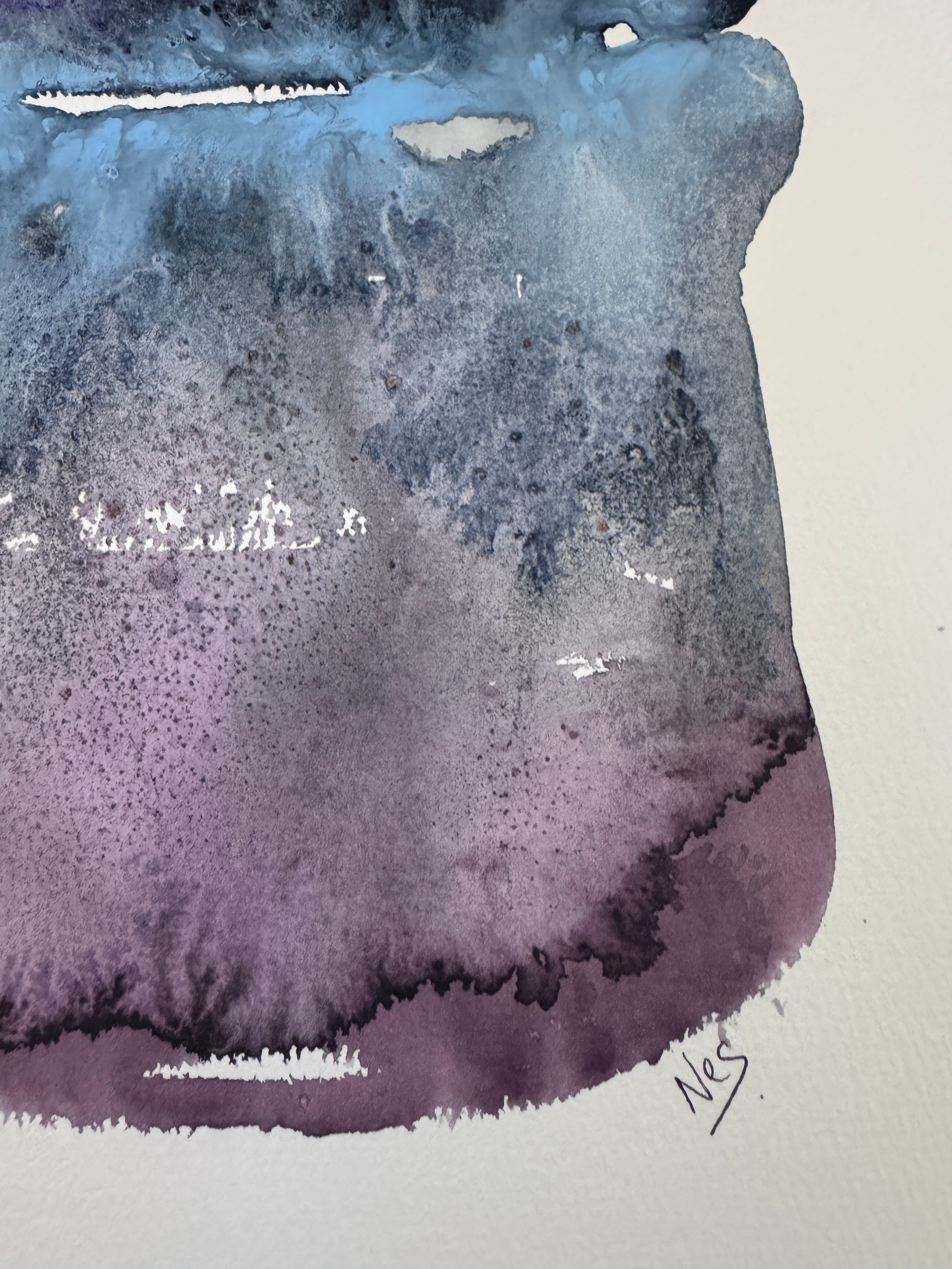 Original Abstract Watercolour - Where Evening Gathered