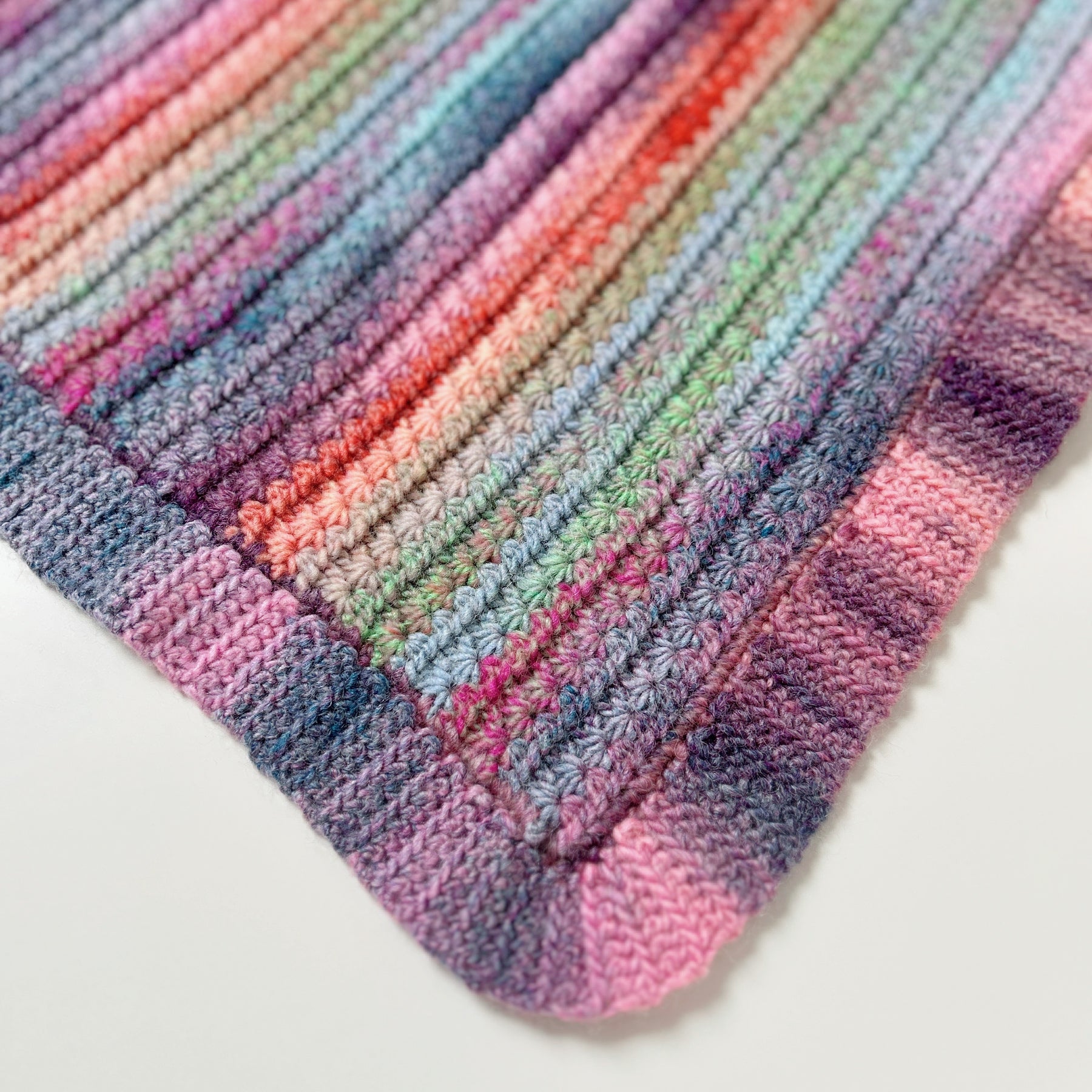 Pastel Rainbow Crochet Baby Blanket | Handmade Baby Blanket, One of a Kind