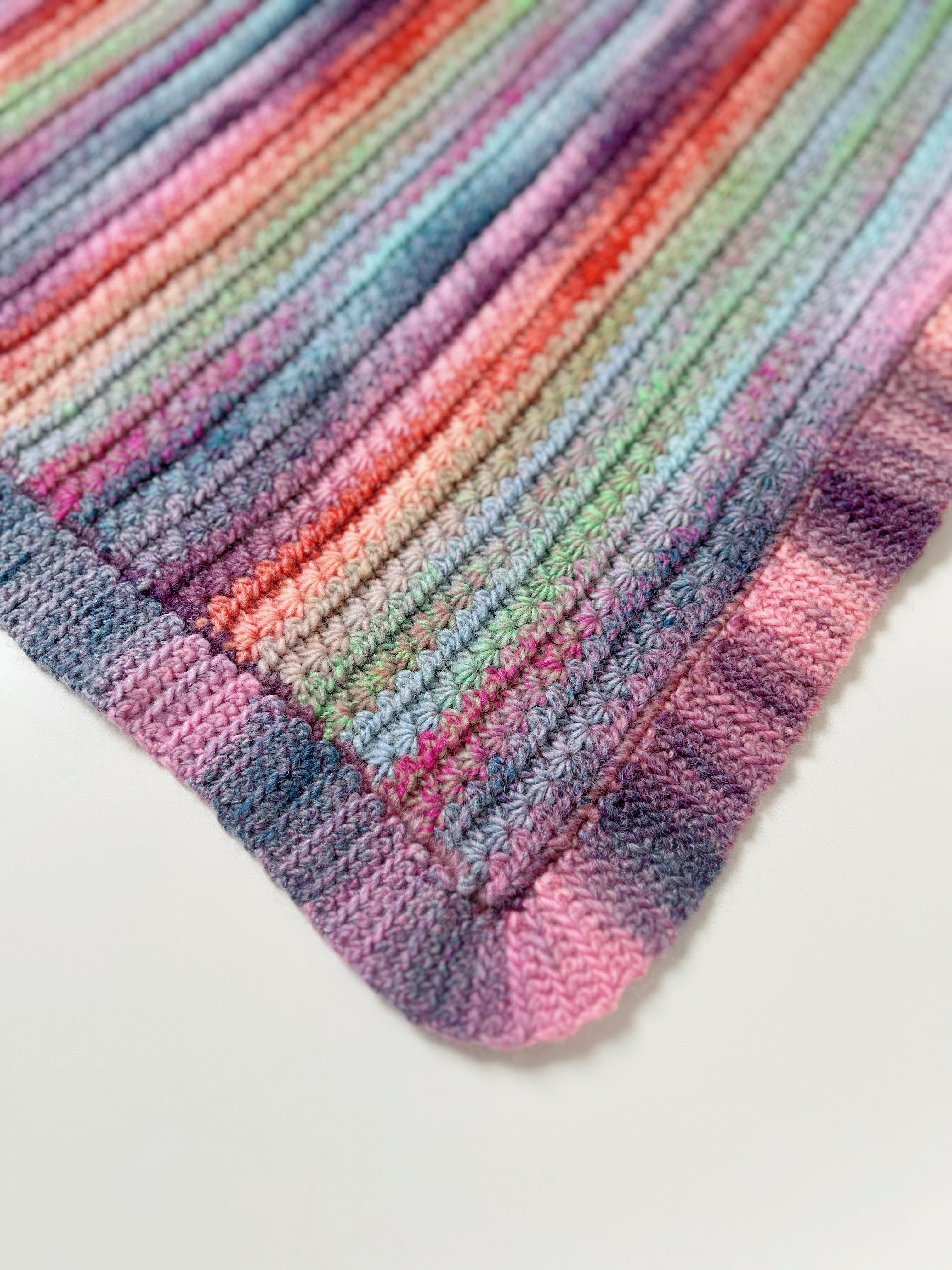 Pastel Rainbow Crochet Baby Blanket | Handmade Baby Blanket, One of a Kind