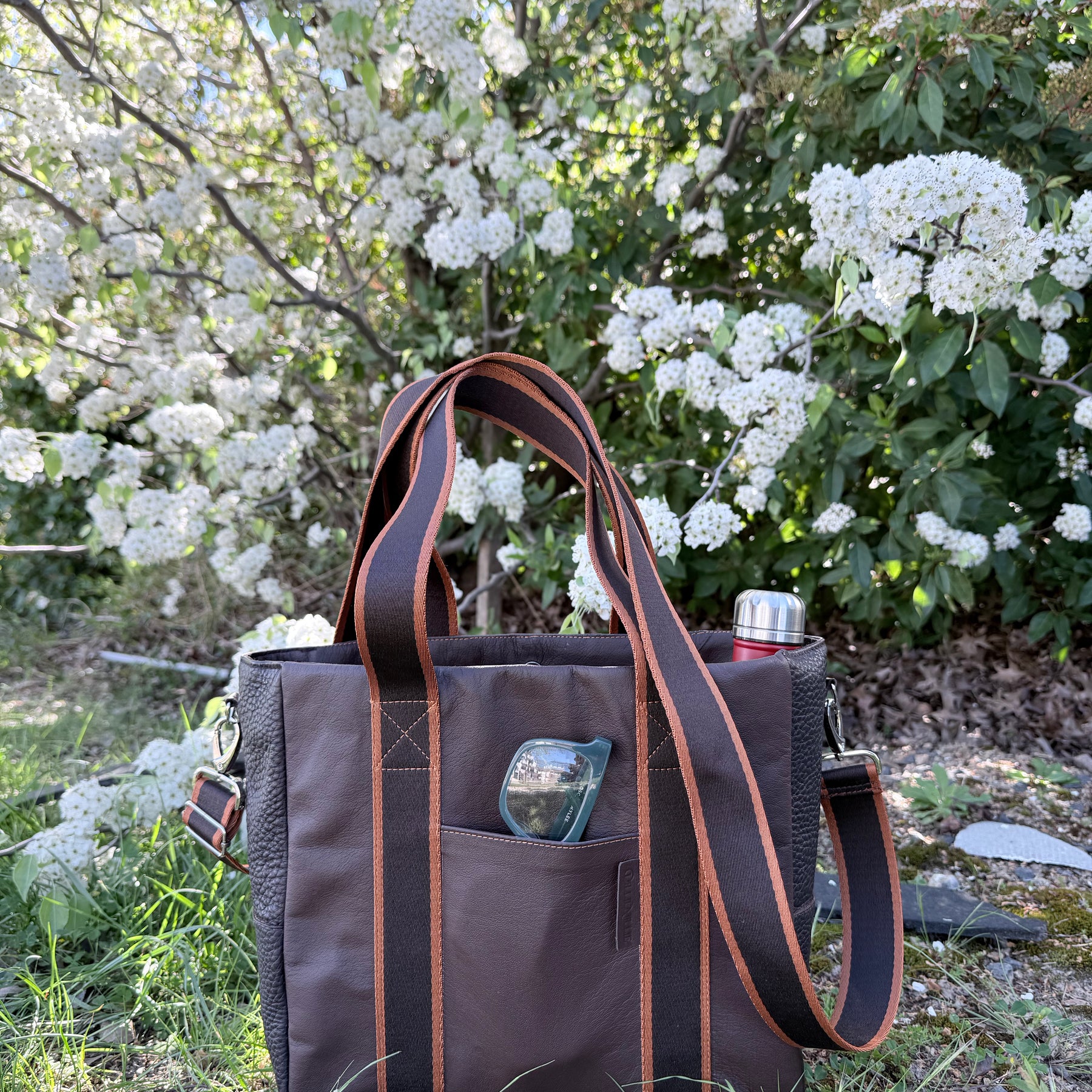 Brown Genuine Leather Tote Bag