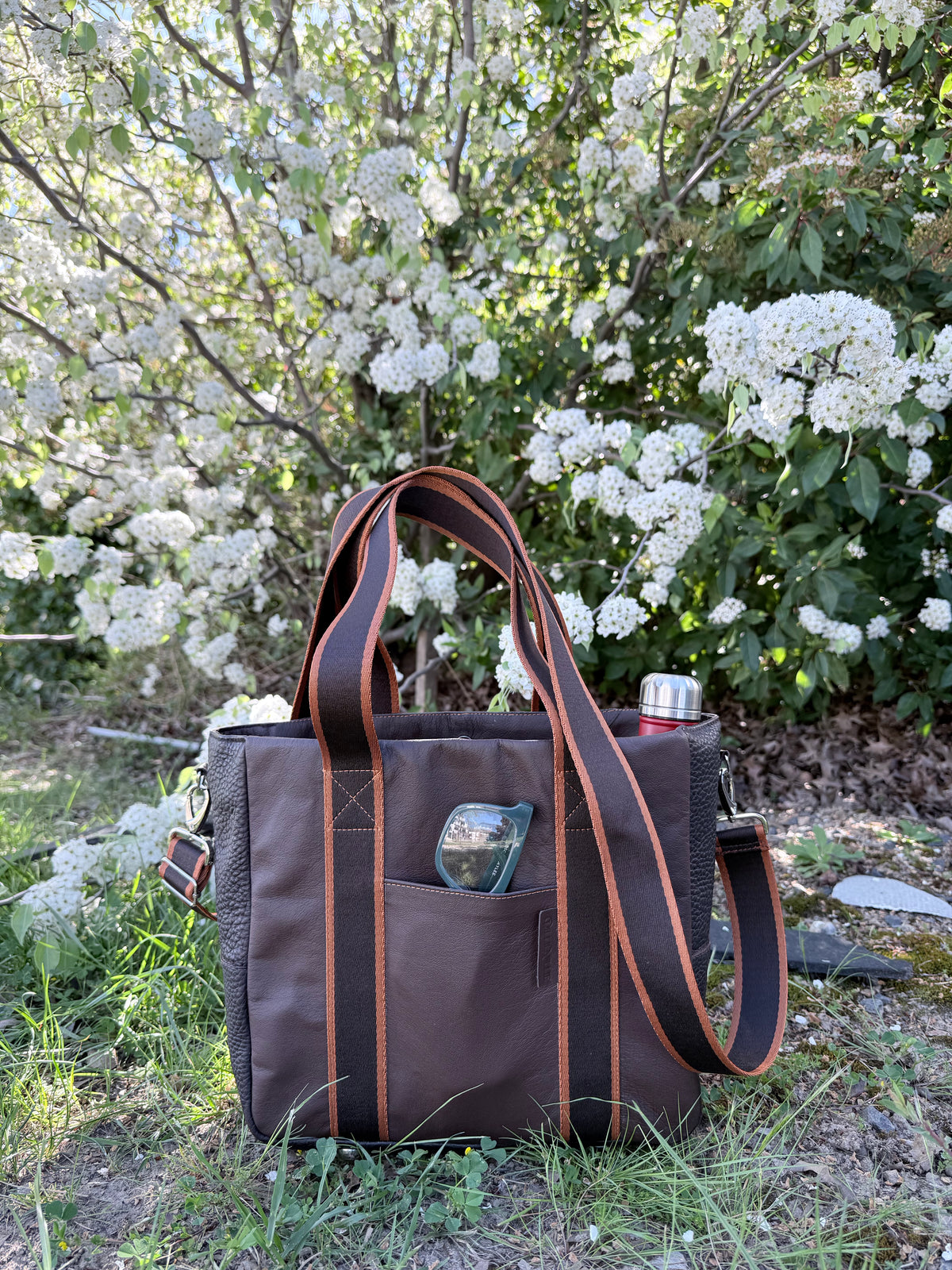 Brown Genuine Leather Tote Bag