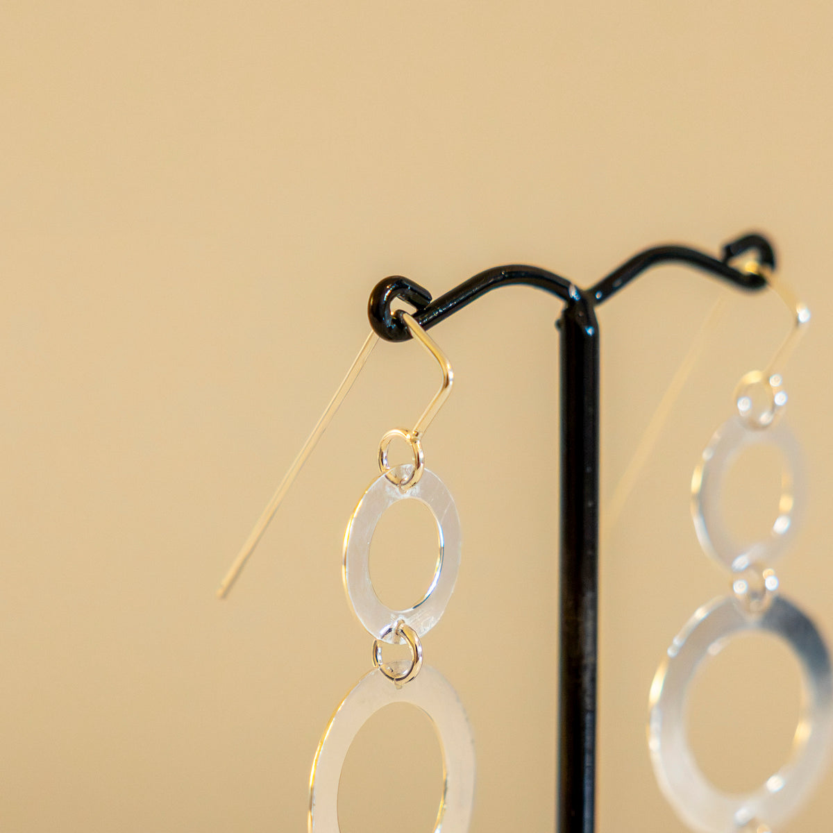 Triple Circle Cascade – Handmade Sterling Silver Earrings