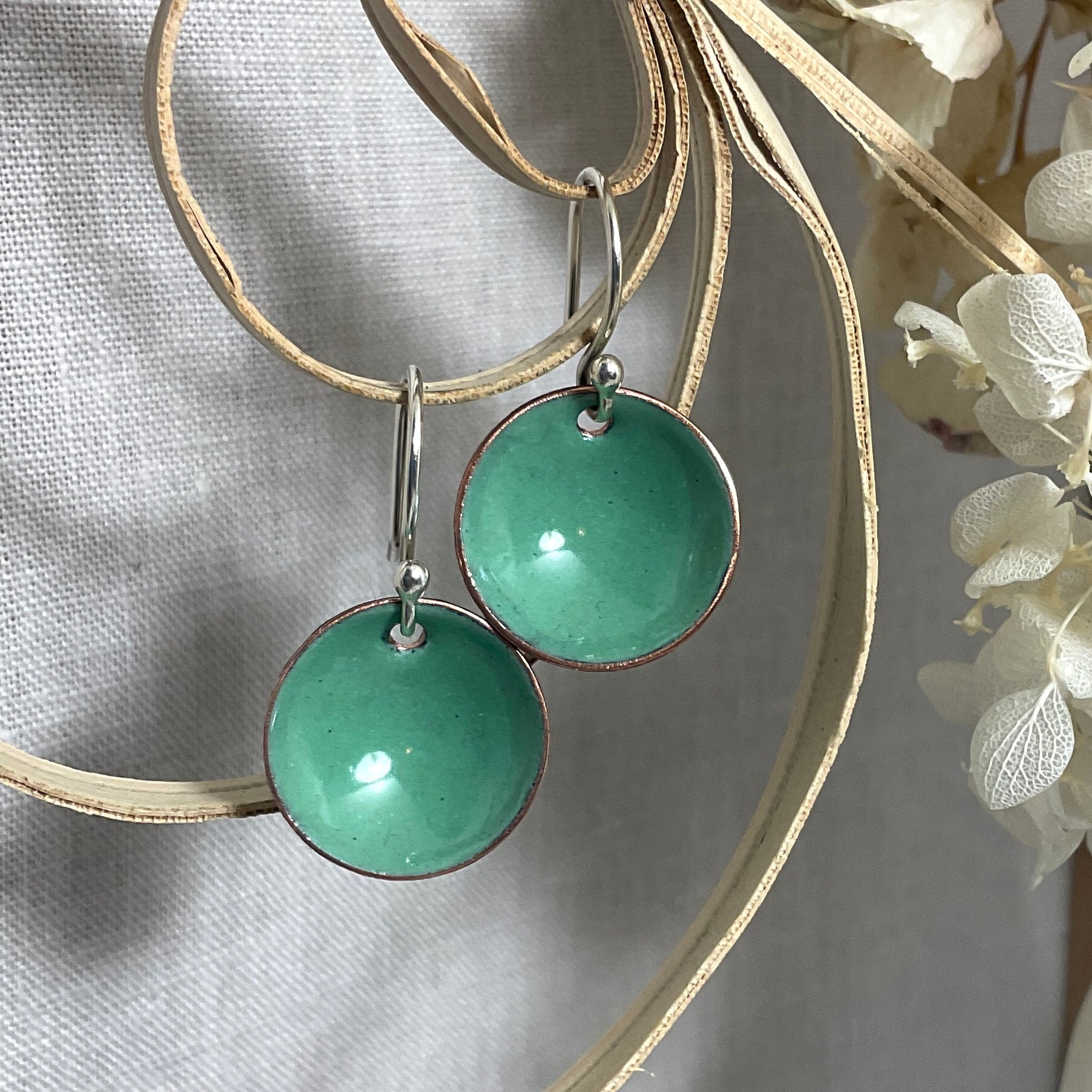 Everyday earrings. Green tones