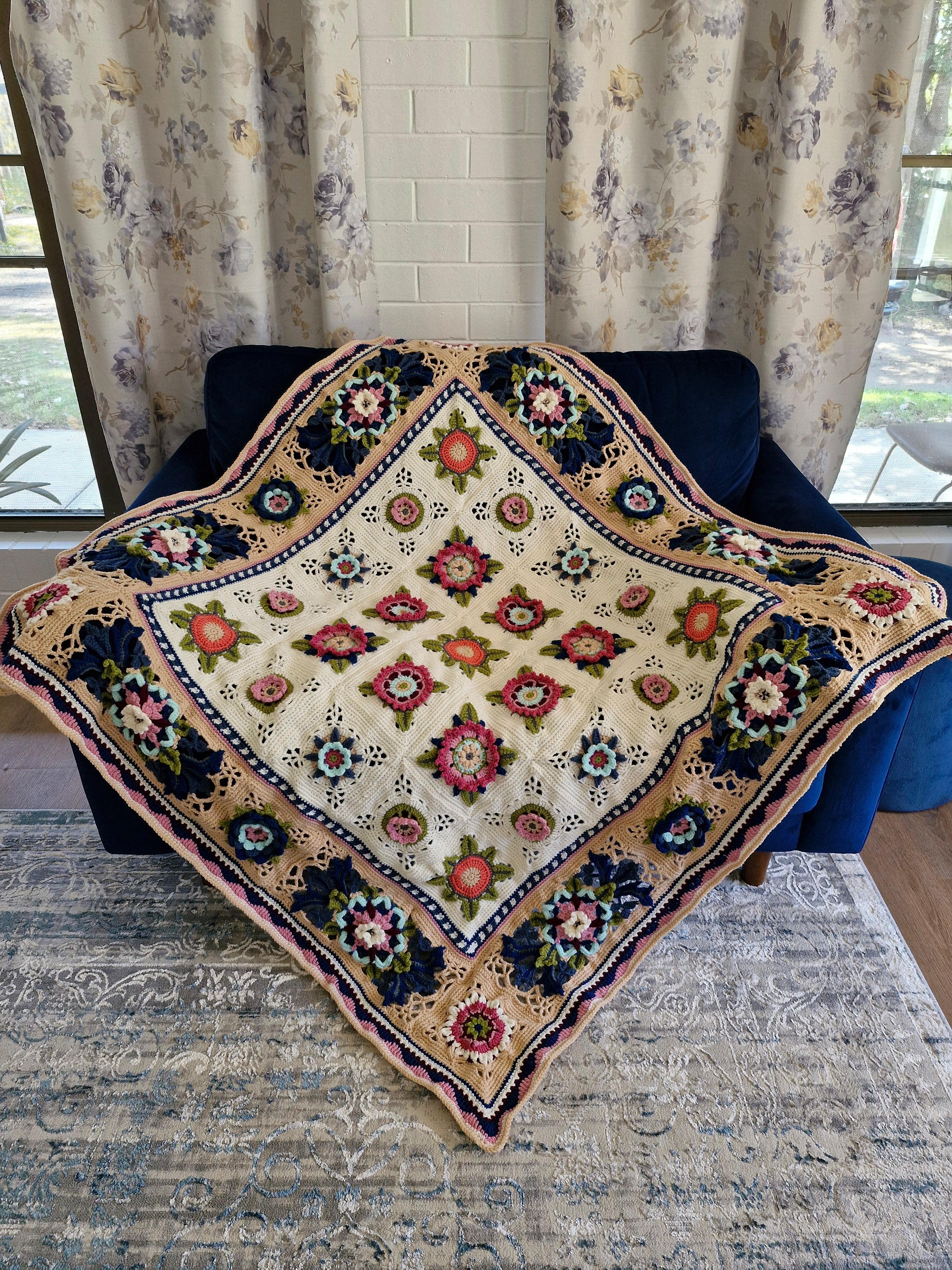 One-of-a-kind handcrafted crocheted heirloom blanket