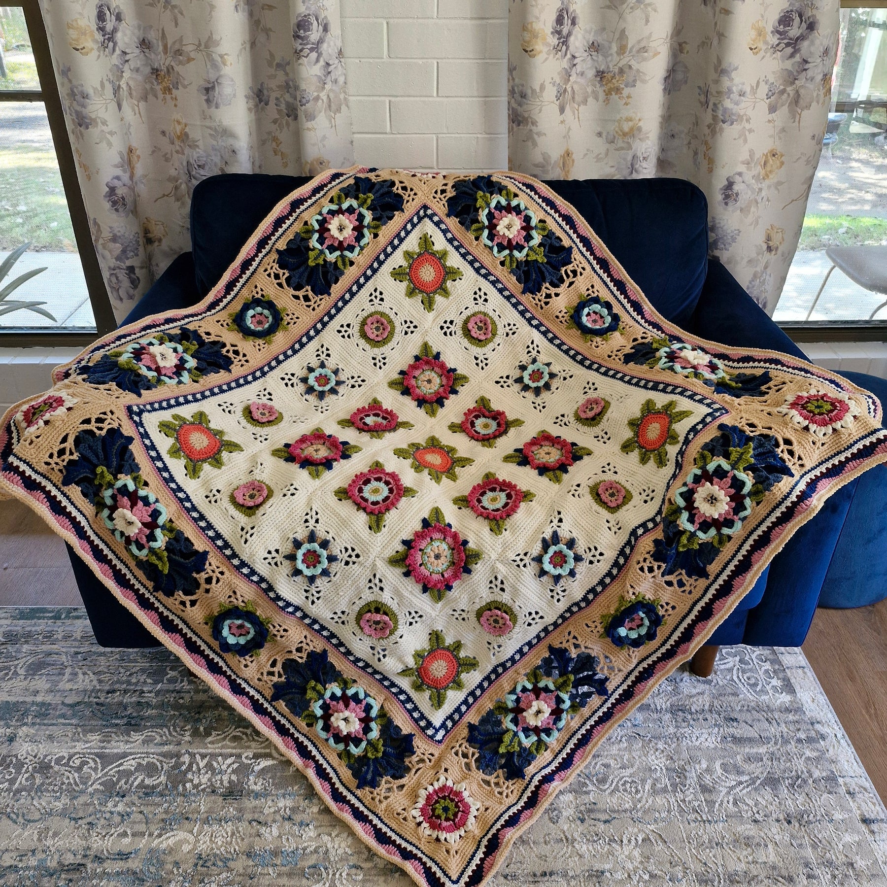 One-of-a-kind handcrafted crocheted heirloom blanket