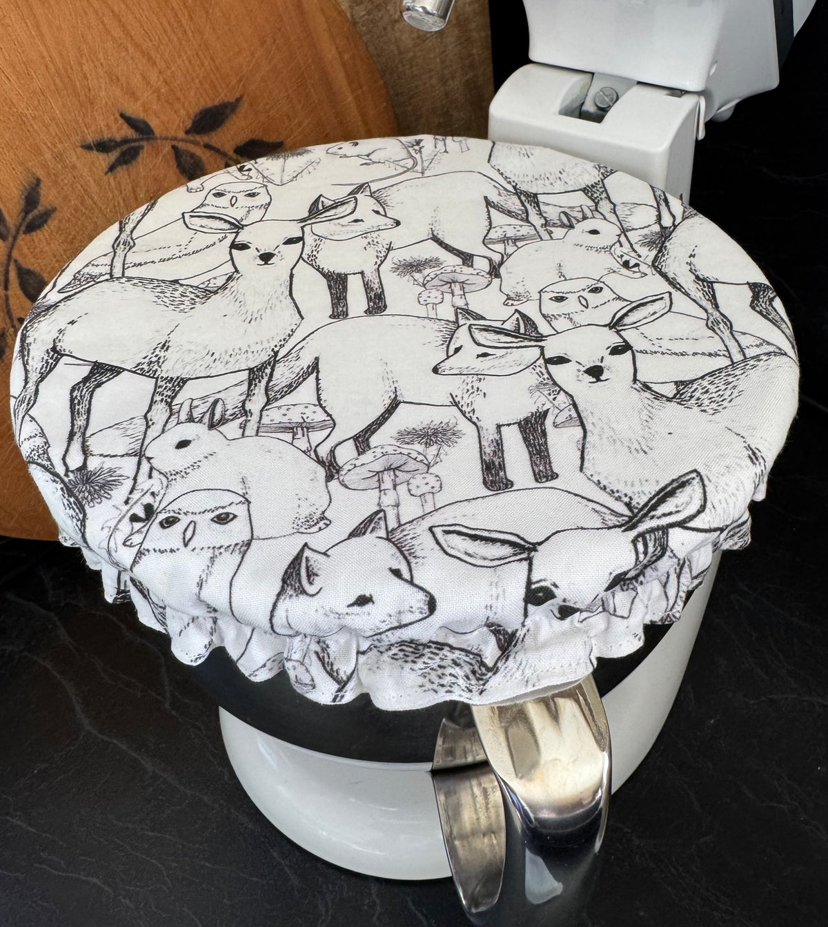 WOODLAND DEER ~ Reusable Fabric Bowl Cover