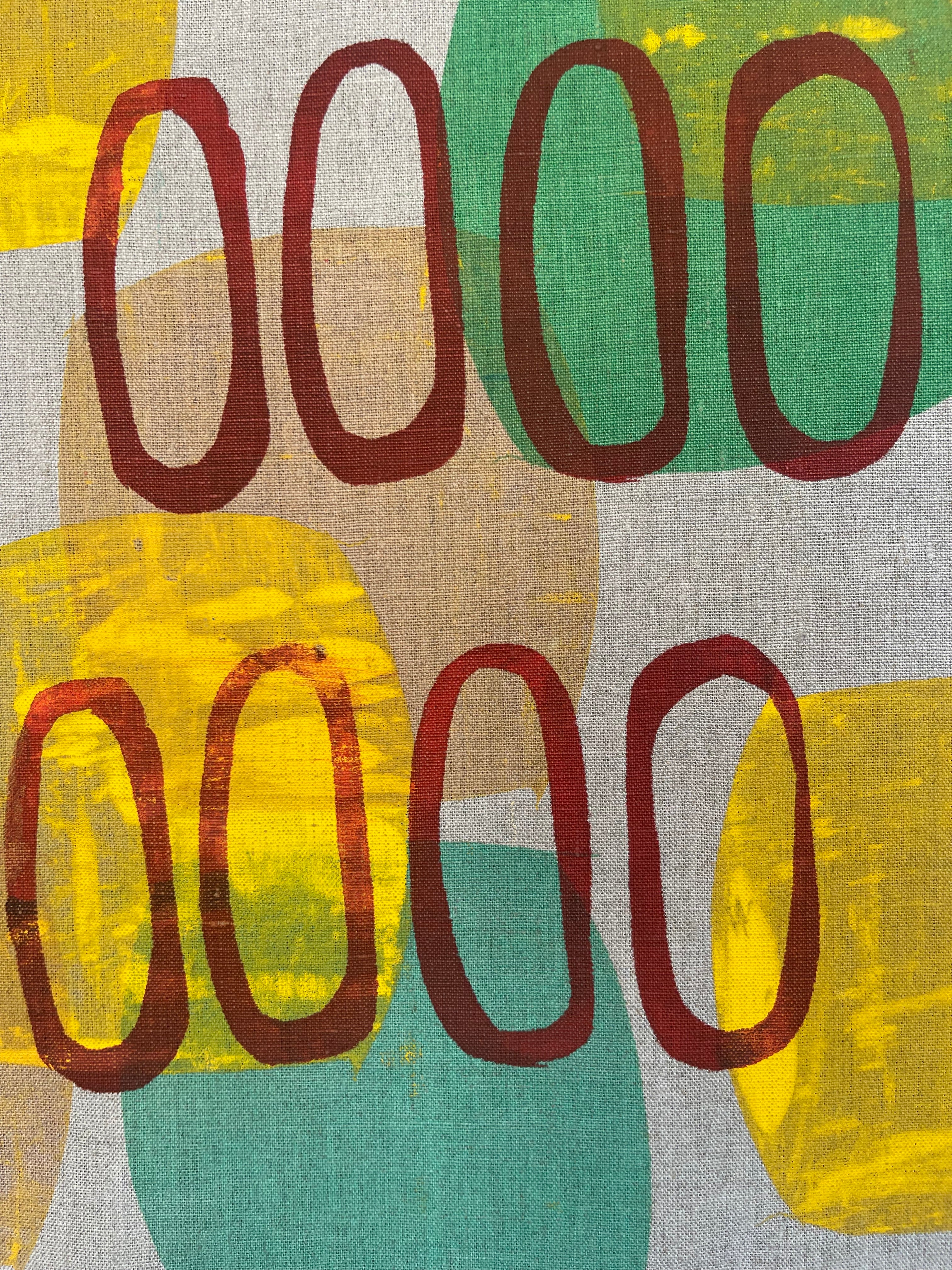 Table runner - Bronze lime and gold loops
