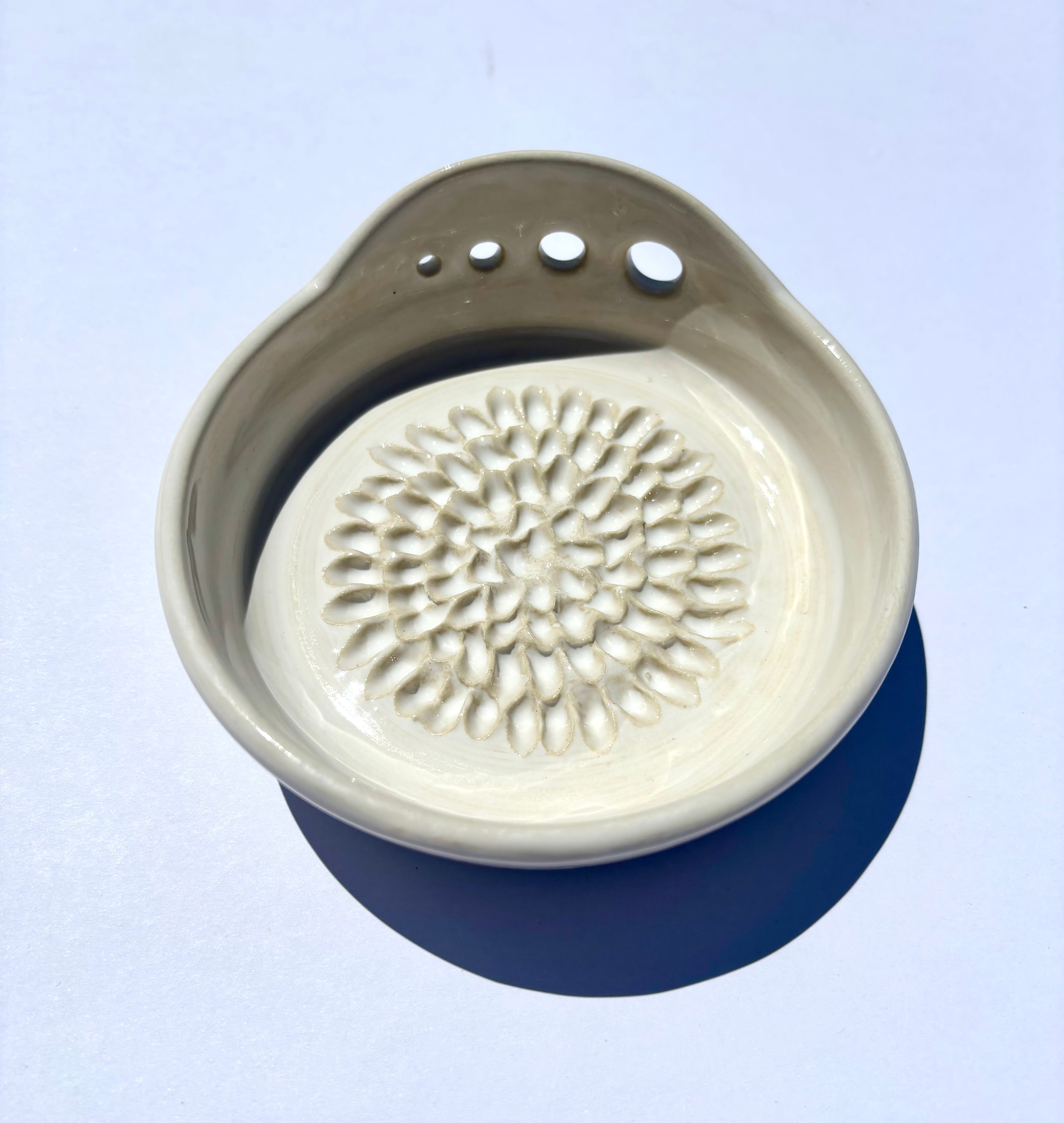 Ceramic Garlic/Ginger Grater and Herb Stripper - Hand Made Ceramic