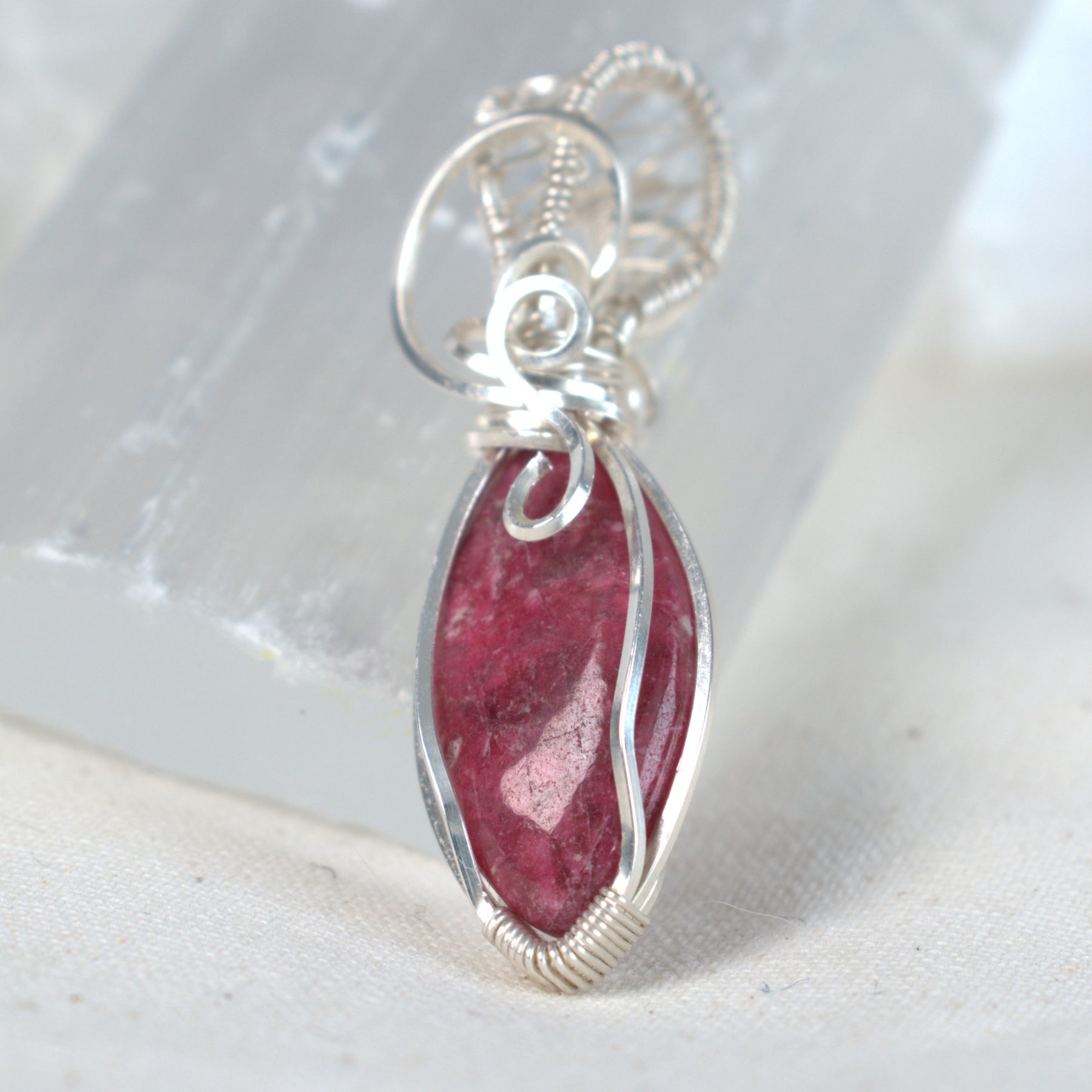 Wire Wrapped Thulite Keepsake Pendant