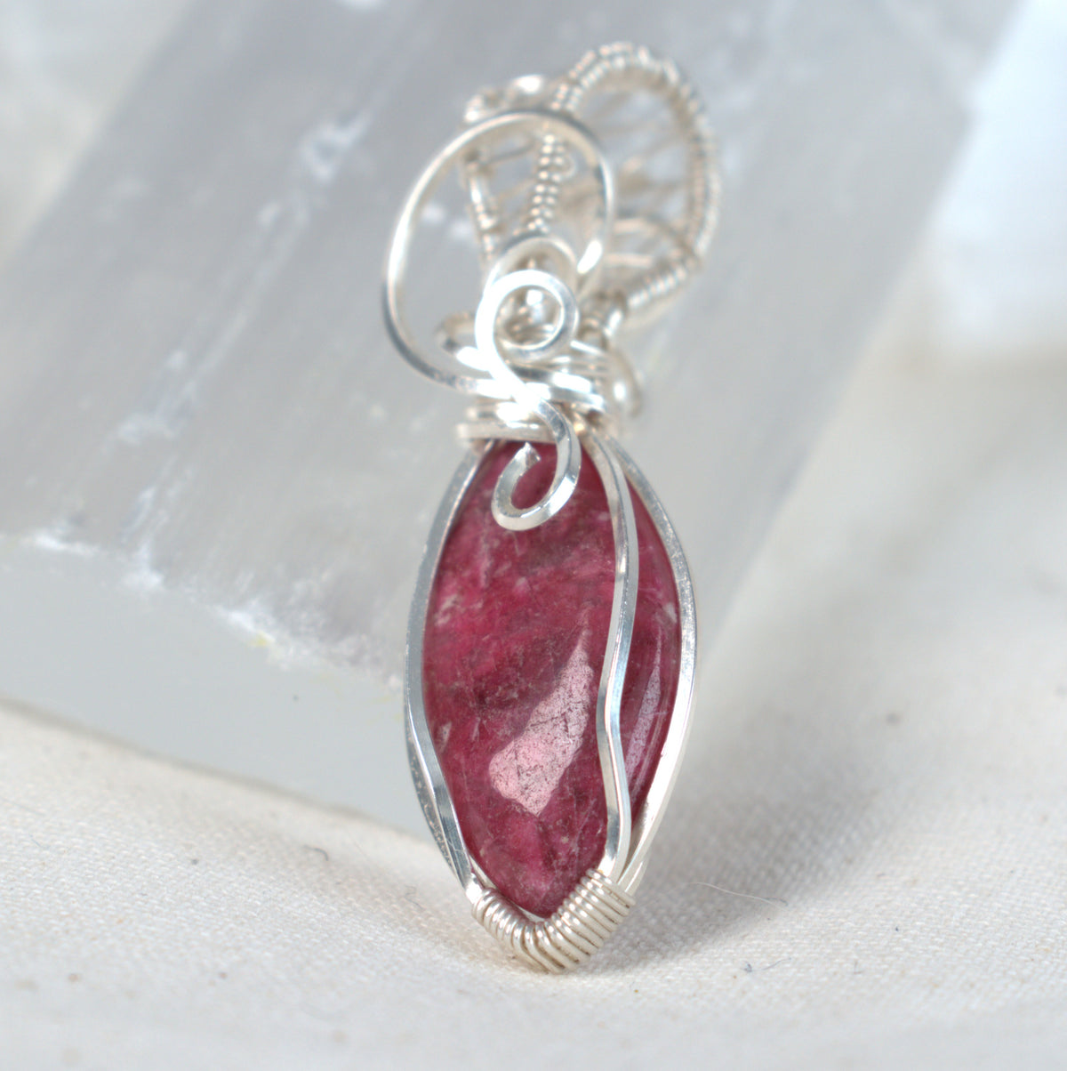 Wire Wrapped Thulite Keepsake Pendant