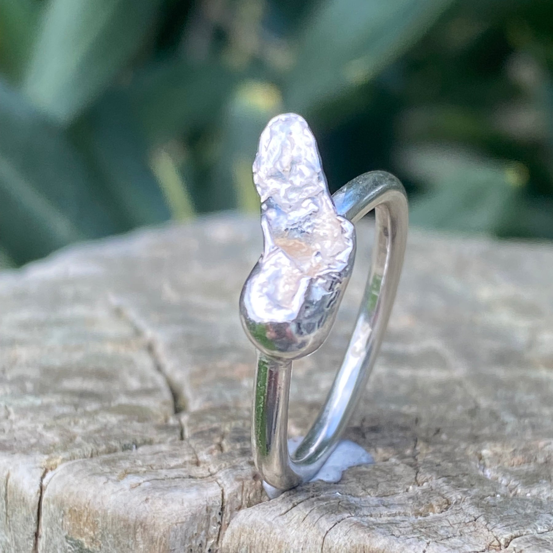 Drift Ring – Water Cast Sterling Silver – Size K