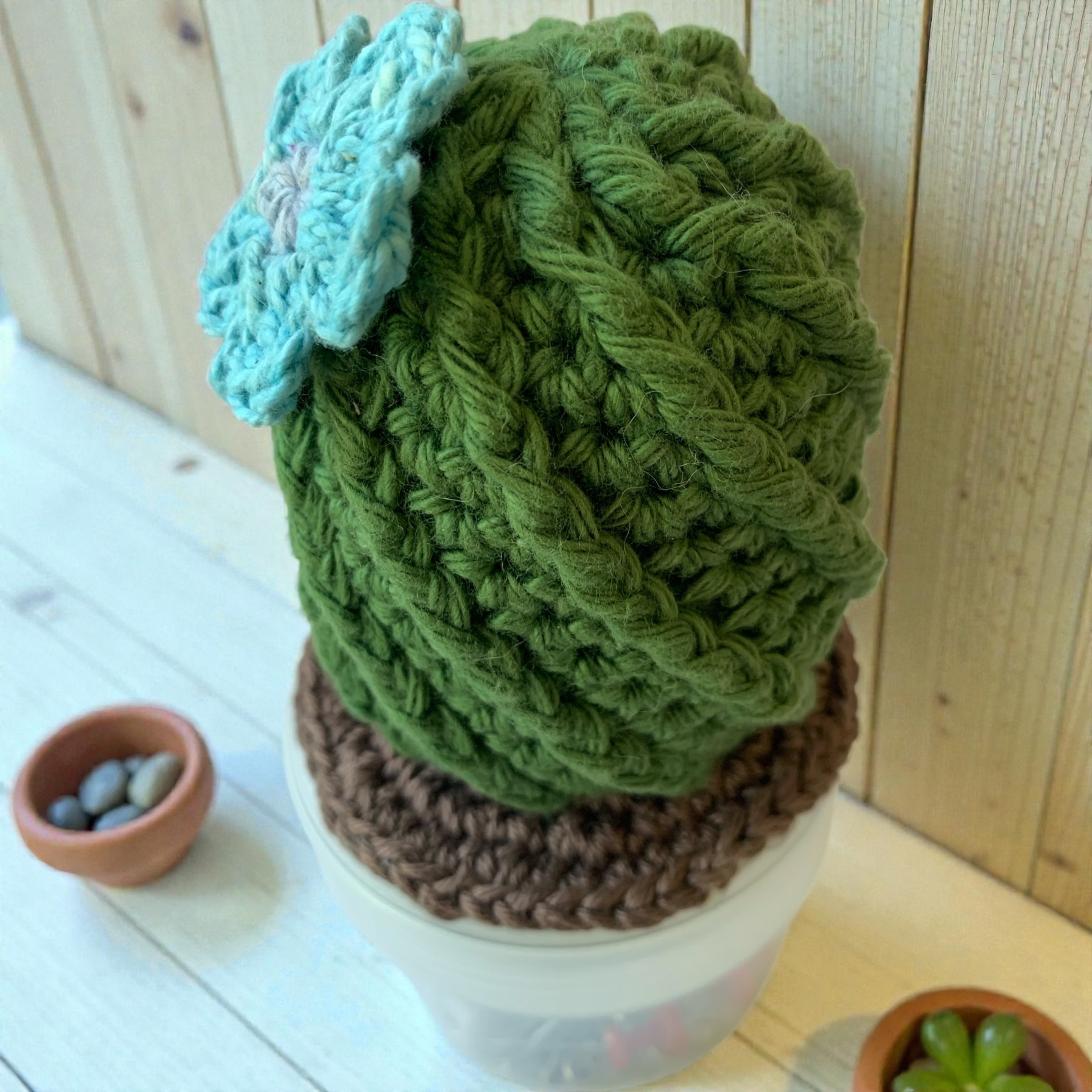 Crochet Cactus Pin Cushion with Needle Sharpener – Handmade Amigurumi Cactus – Sewing & Quilting Gift