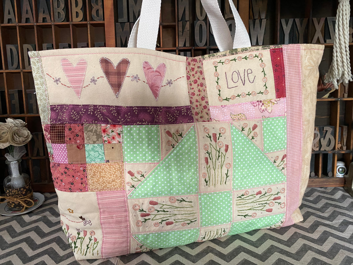 Upcycled Patchwork Quilt Market Bag