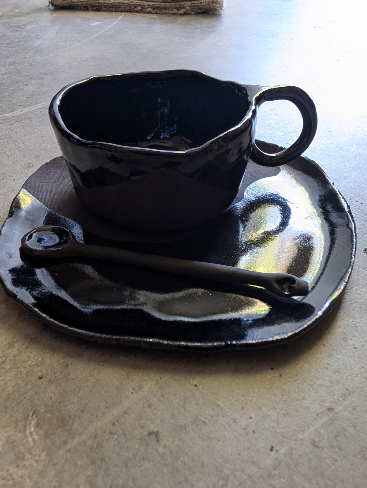 Handmade Black Ceramic Espresso set | dark • earthy • understated