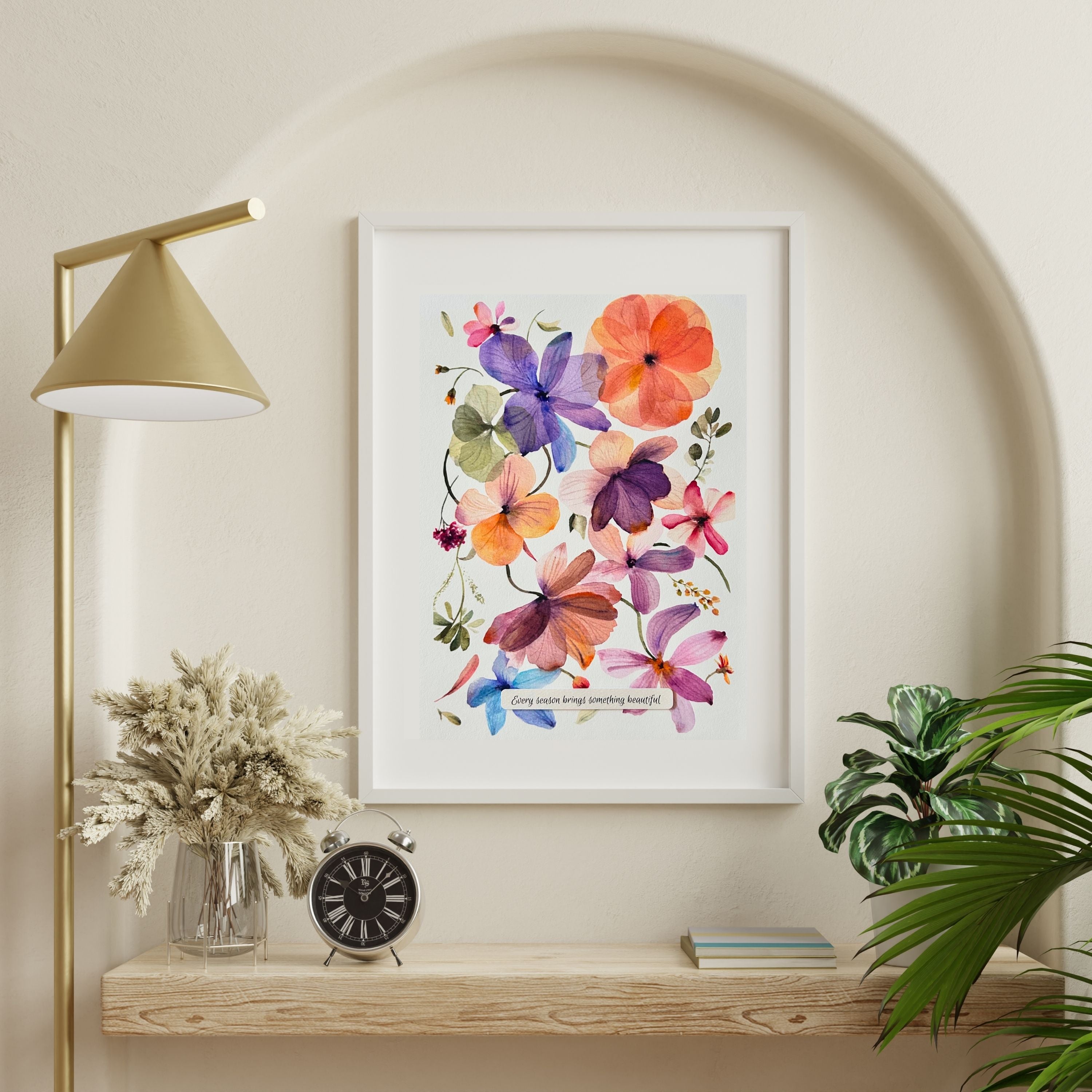 "Pressed Into Memory"| Archival Botanical Wall Art With Sentiment | Original Floral Watercolour Painting | A4 Print