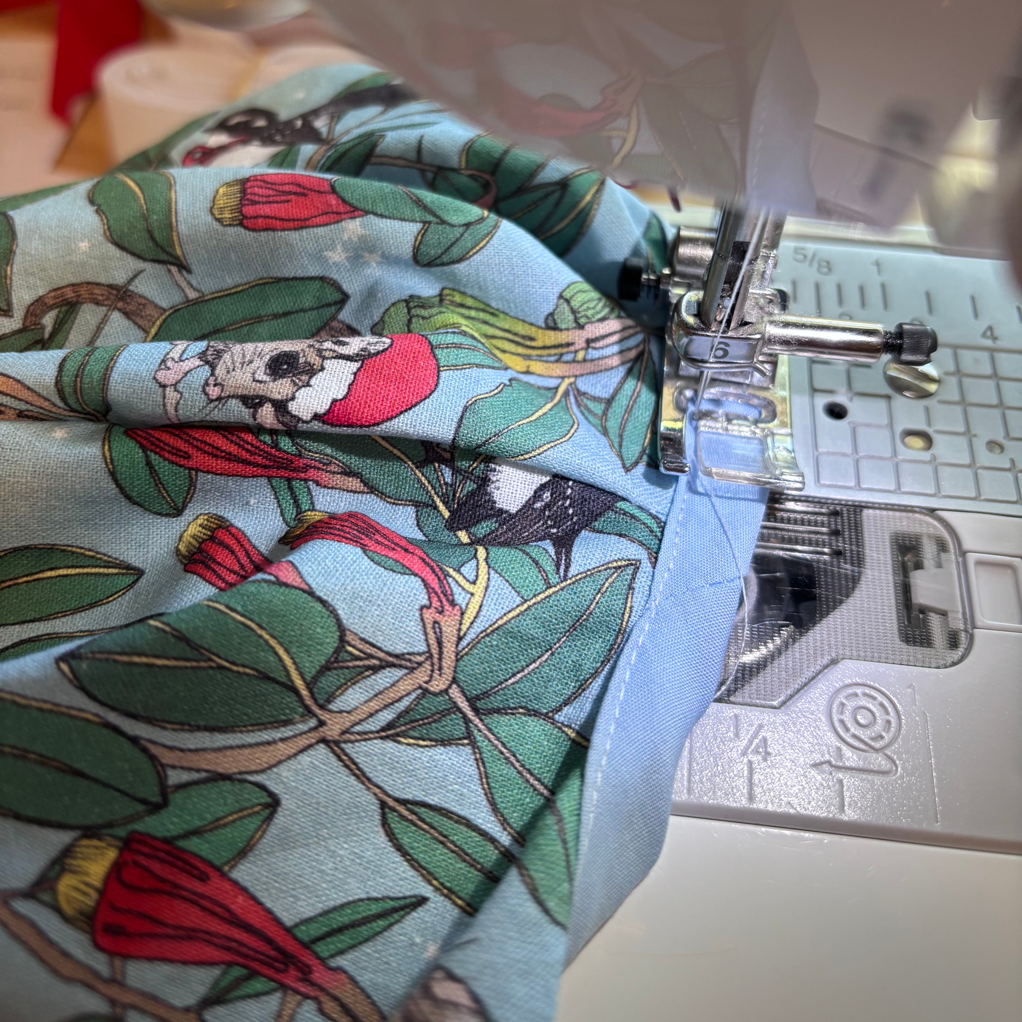 Christmas Baby Girl Romper and Headband Set - Blue Possums